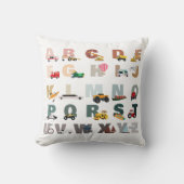 Schattigee Alphabet ABC Trucks, Transportvoertuige Kussen (Voorkant)