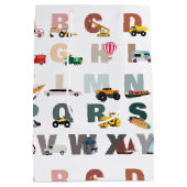 Schattigee Alphabet ABC Trucks, Transportvoertuige Medium Cadeauzakje (Achterkant)