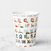 Schattigee Alphabet ABC Trucks, Transportvoertuige Papieren Bekers (Links)