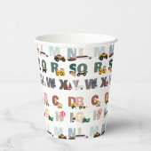 Schattigee Alphabet ABC Trucks, Transportvoertuige Papieren Bekers (Rechts)