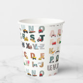Schattigee Alphabet ABC Trucks, Transportvoertuige Papieren Bekers (Voorkant)