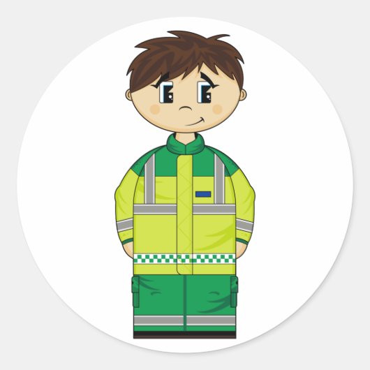 Schattigee Ambulance Man Sticker (Voorkant)