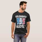 Schattigee Amerikaanse Axolotls 4 juli rood wit bl T-shirt (Voorkant volledig)