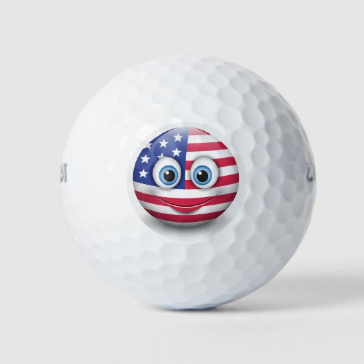 Schattigee Amerikaanse emoji Golfballen (Voorkant)