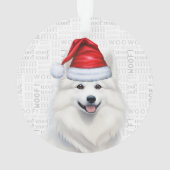 Schattigee Amerikaanse Eskimo Dog Vakantie Kerstfo Ornament (achterkant)