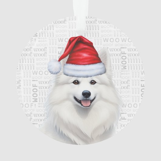 Schattigee Amerikaanse Eskimo Dog Vakantie Kerstfo Ornament (achterkant)