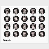 Schattigee Amerikaanse Indiaanse Kawaii Cat Woman  Ronde Sticker (Vel)