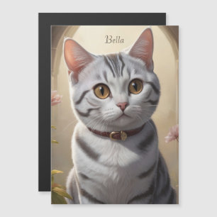 Schattigee Amerikaanse Korthaar Kat met Big Eyes