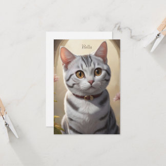 Schattigee Amerikaanse Korthaar Kat met Big Eyes