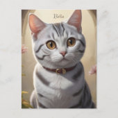 Schattigee Amerikaanse Korthaar Kat met Big Eyes Briefkaart (Voorkant)