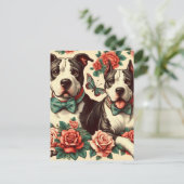 Schattigee Amerikaanse Pit Bull Terrier Briefkaart (Staand voorkant)