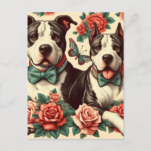 Schattigee Amerikaanse Pit Bull Terrier Briefkaart (Voorkant)