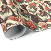 Schattigee  Amerikaanse Pit Bull Terrier Cadeaupapier (Rol Hoek)