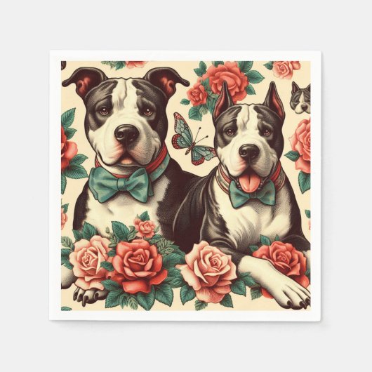 Schattigee  Amerikaanse Pit Bull Terrier Servet (Voorkant)