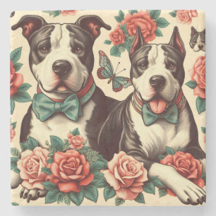 Schattigee Amerikaanse Pit Bull Terrier Stenen Onderzetter