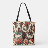 Schattigee  Amerikaanse Pit Bull Terrier Tote Bag (Achterkant)