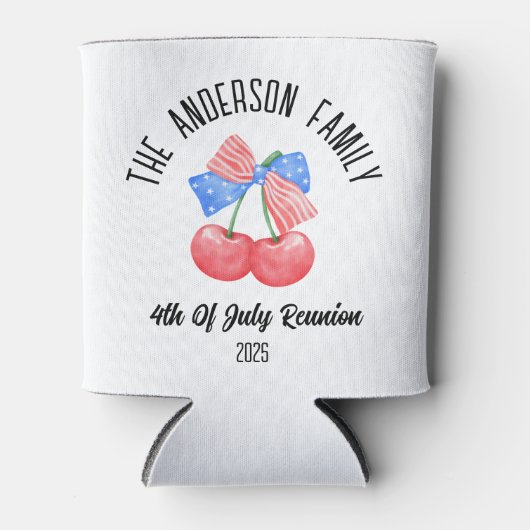 Schattigee Amerikaanse vlag boog gepersonaliseerde Blikjeskoeler (Voorkant)