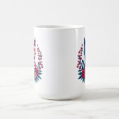 Schattigee Amerikaanse vlag en rode bloemen patrio Koffiemok (Center)