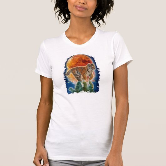 Schattigee Amoer Tiger Cub Fantasy Art Wildlife Sh T-shirt (Voorkant)