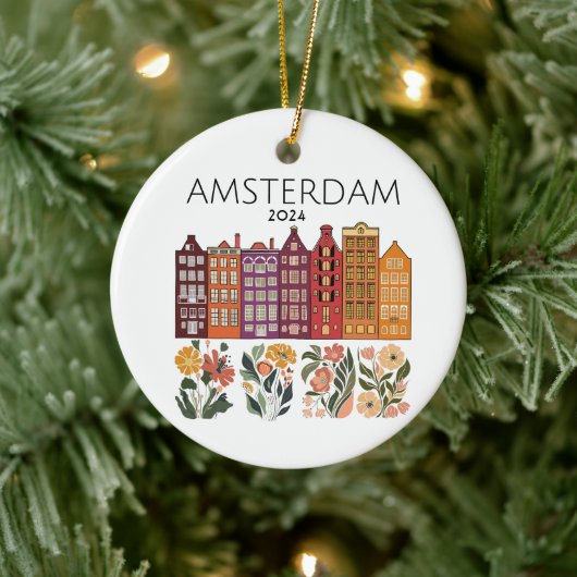 Schattigee Amsterdamse Bloemengrachtenpanden Keramisch Ornament (Boom)