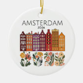 Schattigee Amsterdamse Bloemengrachtenpanden Keramisch Ornament (Voorkant)