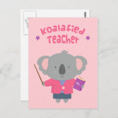 Schattigee Amusing Pun Koala Beer Teacher Briefkaart (Voorkant / Achterkant)