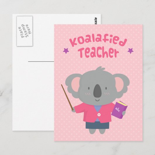 Schattigee Amusing Pun Koala Beer Teacher Briefkaart (Voorkant / Achterkant)