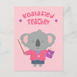 Schattigee Amusing Pun Koala Beer Teacher Briefkaart