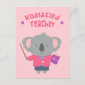 Schattigee Amusing Pun Koala Beer Teacher Briefkaart (Voorkant)