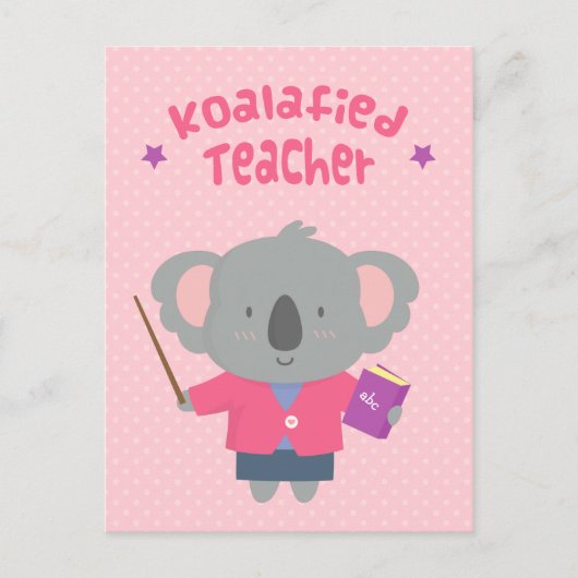 Schattigee Amusing Pun Koala Beer Teacher Briefkaart (Voorkant)