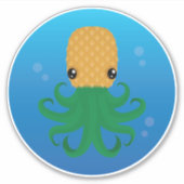 Schattigee ananas (ananas octopus) in het water sticker (Voorkant)