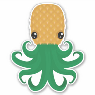 Schattigee ananas (ananasoctopus) sticker