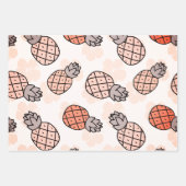 Schattigee ananas drie kleuren inpakpapier vel (Voorkant)