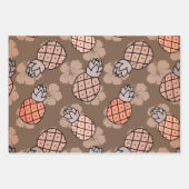 Schattigee ananas drie kleuren inpakpapier vel (Voorkant 3)