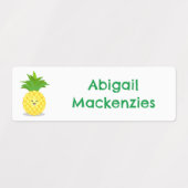 Schattigee ananas fruit cartoon gepersonaliseerd labels (Design 2)
