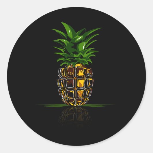 Schattigee ananas handgranaat Halloween kostuum Mi Ronde Sticker (Voorkant)