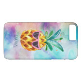 Schattigee ananas kleurrijke Waterverven achtergro Case-Mate iPhone Case (Achterkant (Horizontaal))