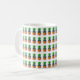 Schattigee ananas met zonnebril Naadloos Patroon Koffiemok