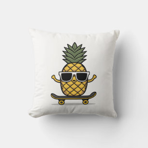 Schattigee ananas met zonnebril op een skateboard kussen