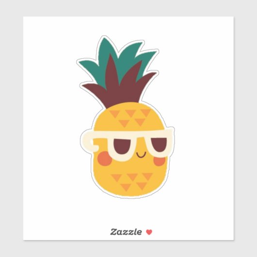 Schattigee ananas vinyl sticker (Vel)