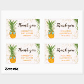 Schattigee ananas waterverf dank u baby shower rechthoekige sticker (Vel)