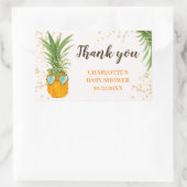 Schattigee ananas waterverf dank u baby shower rechthoekige sticker (Tas)