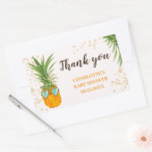 Schattigee ananas waterverf dank u baby shower rechthoekige sticker (Envelop)