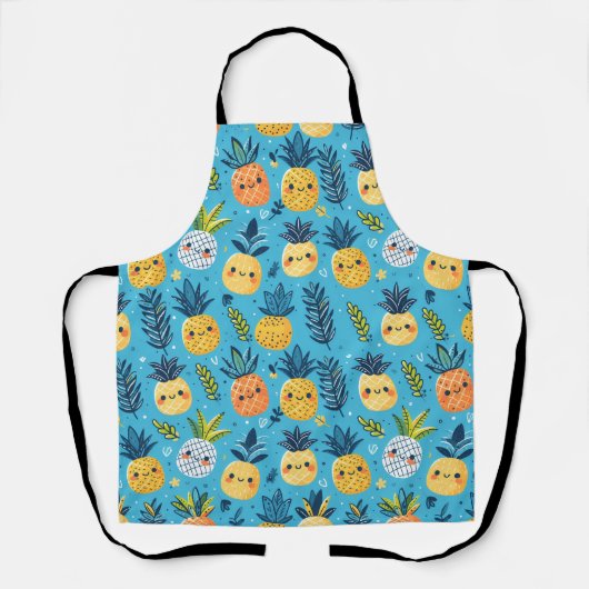 Schattigee ananaspatronen schort (Voorkant)