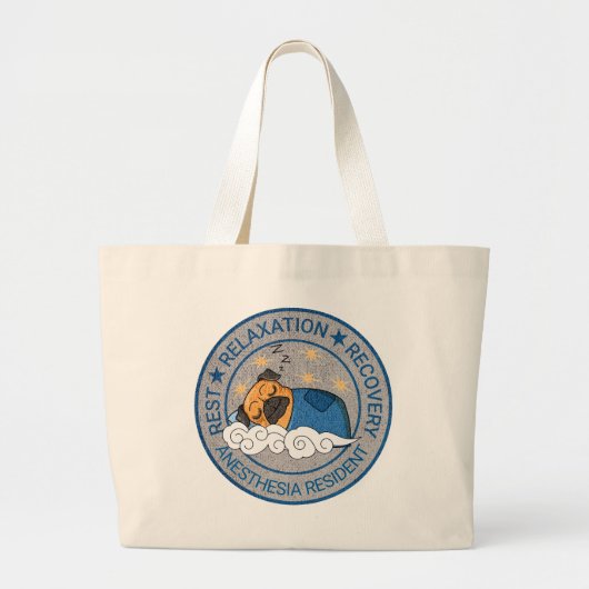 Schattigee Anesthesie / CRNA Rust Relax Herstel Grote Tote Bag (Voorkant)