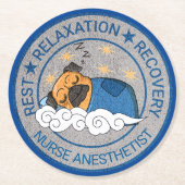 Schattigee Anesthesie / CRNA Rust Relax Herstel Ronde Kartonnen Onderzetter (Voorkant)