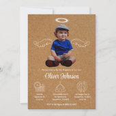 Schattigee Angel Bautizo Uitnodiging Doopdoop (Voorkant)