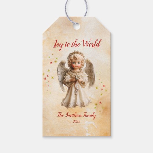 Schattigee  Angel Christmas Cadeaulabel (Voorkant)