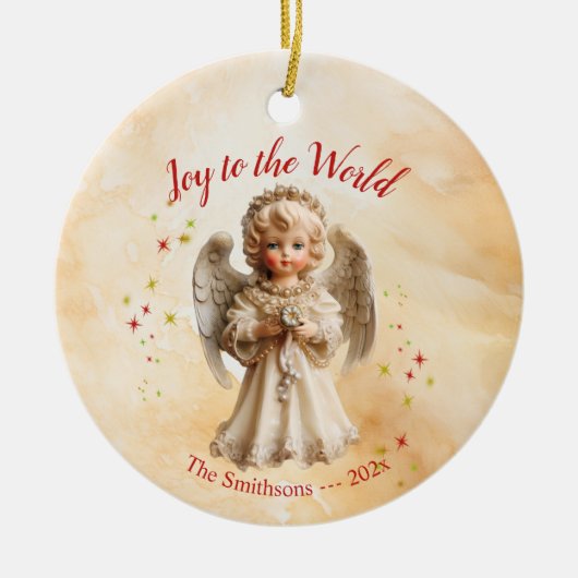 Schattigee  Angel Christmas Keramisch Ornament (Voorkant)