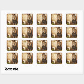 Schattigee Angel en Lion Fantasy Vierkante Sticker (Vel)